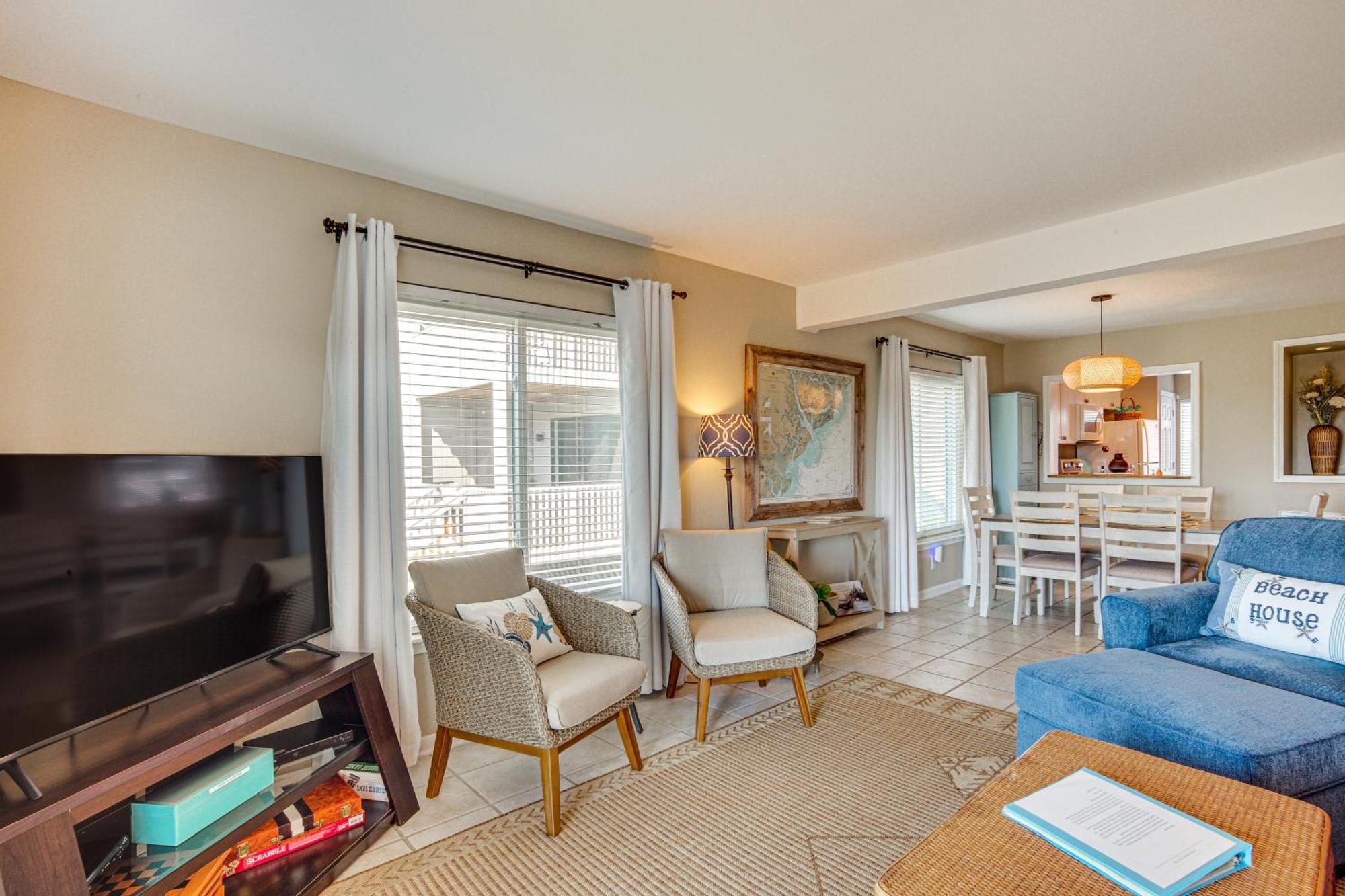 Harbor Island Condo With Deck - Steps To Beach! Oceanmarsh Subdivision 외부 사진
